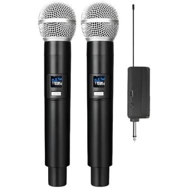 Imagem de Microfone Duplo Sem Fio Com Transmissor MT-2031 - Tomate