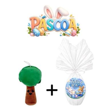 Imagem de Kit Páscoa Pelúcia Sprunki 20cm + Ovo de Chocolate 250g Personagens Or