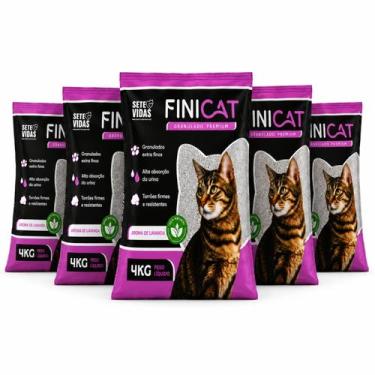 Imagem de Areia Gato FiniCat Lavanda 4kg Premium Fino Alta Absorção -, 5un