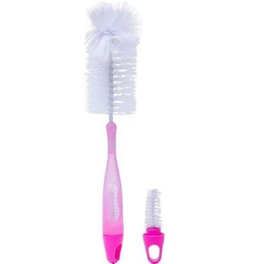 Imagem de Escova para mamadeira lolly 2x1 rosa - 7081-01 rs - 7896699014090