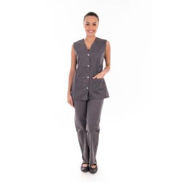 Imagem de Conjunto de Colete com Calça em Tecido Algodão para Copeira, Arrumadei