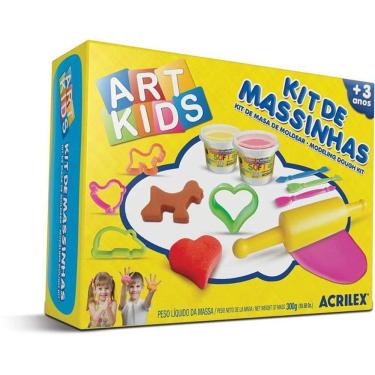 Imagem de Massa de Modelar Soft Art Kids 300g com Moldes e Utensilios Nao Toxica Acrilex