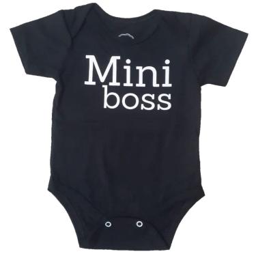 Imagem de Body Manga Curta Infantil Basic + Mini Boss Algodão e Poliéster