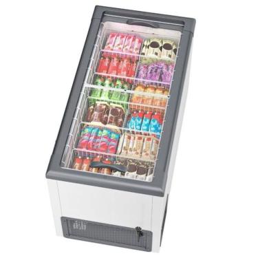 Imagem de Freezer Plano Horizontal Gelopar Manual 395L Deslizante GHD400 Cinza 110V