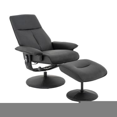 Imagem de Poltrona do Papai Elétrica Nebraska G56 com Massagem Giratória Pu Preto Móveis