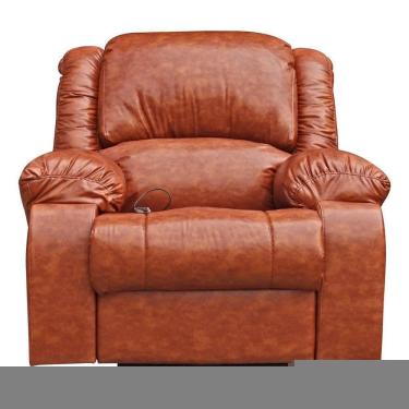 Imagem de Poltrona do Papai Reclinável Elétrica Magnum G23 com Massagem Usb Couro Sintético Caramelo Gran Belo