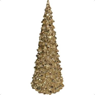 Imagem de Árvore de Natal Pequena Iluminada com Led de Acrílico com Glitter e La