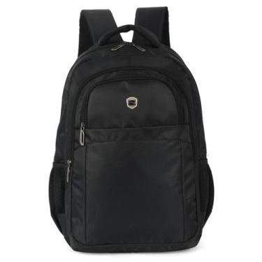 Imagem de Mochila Notebook até 17" Masculina Preta com 3 Compartimentos e Bolsos