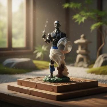 Imagem de Escultura Orixá Oxaguiã 24 cm em Resina - Lua Mística - 100% Original 