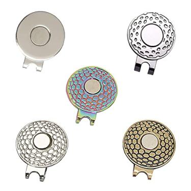 Imagem de Prendedores de chapéu de golfe, suporte magnético, acessórios de bola de golfe, 5 peças, prata, cobre, colorido, durável, acessório profissional, marcador de treinamento padrão, boné esportivo presente para homens, mulheres, idosos, pai
