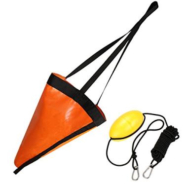 Imagem de Laranja 81,28 cm Drift Meia âncora marinha Drogue com 9 metros Kayak Linha de reboque bola flutuante Sistema de freio marítimo para barco marinho/iate/jet Ski/inflável/barco de vela/barco