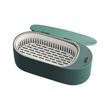 Imagem de scosao Máquina de limpeza ultrassônica de 47 quilates, limpeza ultrassônica de joias de 400 ml, máquina sônica profissional de limpeza de joias com temporizador para óculos, relógios, brincos, diamantes, dentaduras, moedas, verde