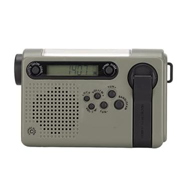 Imagem de Rádio de emergência portátil com alarme SOS, carregamento solar banda completa FM AM SW Radio, rádio de tempo manivela manual com lanterna, modo de busca de rádio, desligamento automático, despertador (#2)