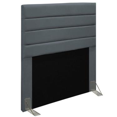 Imagem de Cabeceira Cama Box Solteiro 90cm Rubi D10 Suede Cinza