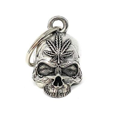 Imagem de Bravo Bells Sino de caveira com cabeça de panela - Acessório de sino de motociclista ou chaveiro para boa sorte na estrada, Prata, P