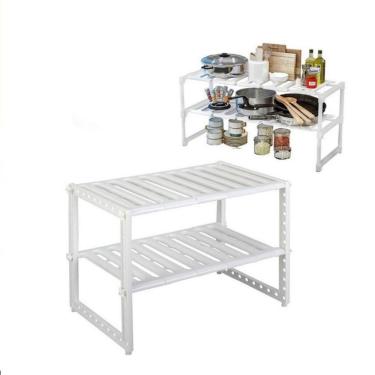 Imagem de Prateleira Organizador Ajustável Cozinha Expansível Estante