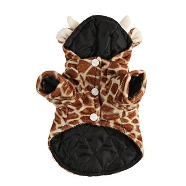 Imagem de Moletom com Capuz para Cachorro, Bonito Divertido Jaqueta de Inverno de Girafa Moletom Com Capuz para Cachorro Casaco Quente Moletom Com Capuz Roupas Quentes Roupas de Inverno de Cão de(XS)