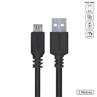 Imagem de Cabo Para Celular Smartphone Micro Usb Para Usb A 2.0 2 Metr