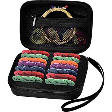 Imagem de Capa para suporte de palheta de guitarra compatível com Fender | D'Addario | ChromaCast | JIM DUNLOP | Cordas acústicas, palhetas de guitarra, capo, enrolador de cordas, pinos de ponte, kit de acessórios para guitarrista