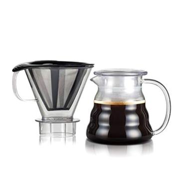Imagem de Bodum Coador de café de vidro borossilicato com tampa e filtro de aço inoxidável, 590 ml, transparente da Melior