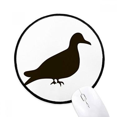 Imagem de Mouse pad de desenho de animal de pombo preto tapete redondo para computador