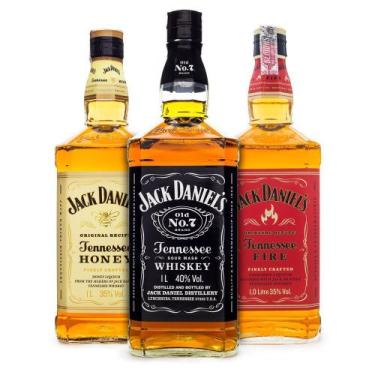 Imagem de Whisky Jack Daniels 3 Litros (Kit : Honey - Fire - Old N7) - Jack Dani