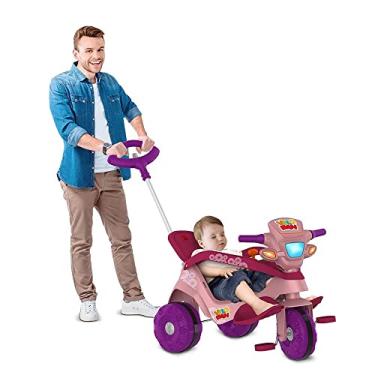 Imagem de Velocípede Reclinável Passeio e Pedal Rosa - Bandeirante