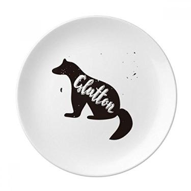 Imagem de Glutton Prato Decorativo de Porcelana para Prato de Jantar em Preto e Branco