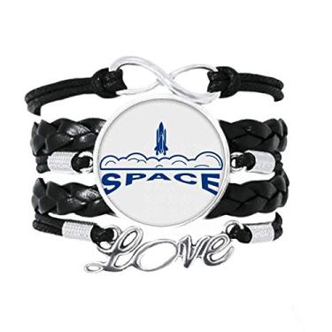 Imagem de OFFbb-USA Space Exploration Launches Pulseira de veículo Love Acessório de couro torcido para presente