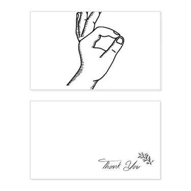 Imagem de OK Gesture Line Padrão de desenho Cartão de agradecimento Papel Aniversário Agradecimento Casamento