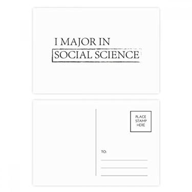Imagem de Citação I Major In Social Science, conjunto de cartões postais de aniversário para enviar cartões de agradecimento