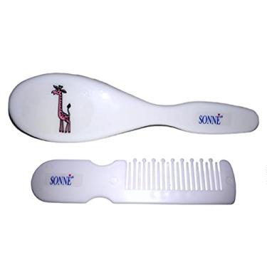Imagem de Sonne Kit Pente E Escova Para Bebê Girafa Branco