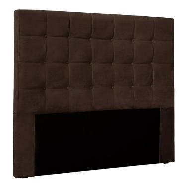 Imagem de Cabeceira Casal 1,40m Santiago Suede Marrom - Pallazio