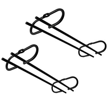 Imagem de Conjunto 2 peças Suporte Suspenso para Taças Reto 42cm Kit Porta Taças de Teto Preto Fosco