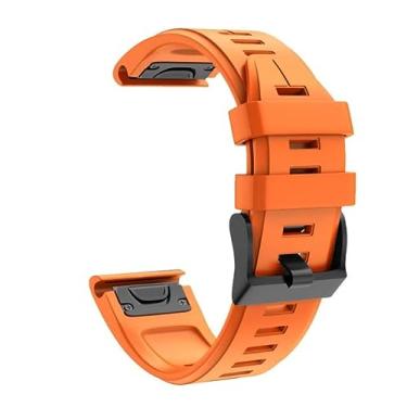 Imagem de TWRQA Pulseira de nylon esportiva de 22 mm para Garmin Fenix 5 Plus 6 Pro Forerunner 935 945 pulseira de relógio inteligente pulseira pulseira (cor: laranja, tamanho: 22mm Fenix 6 Pro)