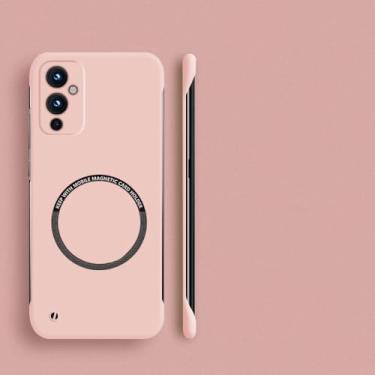 Imagem de Capa de telefone magnética sem moldura de pc duro para oneplus 10 pro 9r 9rt 10r 10t 11 9 8t 7t 8 7 pro capa fina fosca, rosa, para oneplus 10 pro