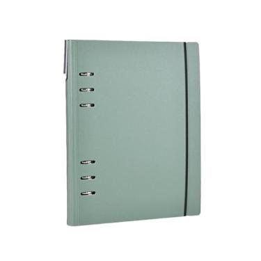Imagem de ESTINTENG Papelaria destacável, clipe de plástico minimalista, caderno de folha solta, anel de fivela de clipe de folha solta, caderno de linha horizontal - A5 verde