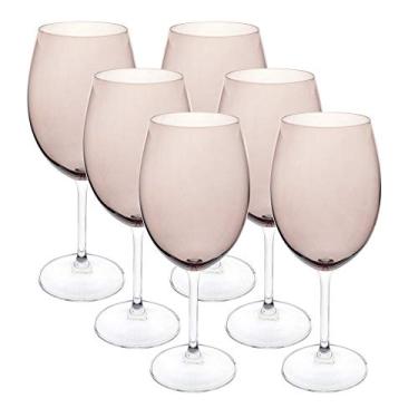 Imagem de Jogo de 6 tacas para agua Gastro em cristal ecologico 580ml A23cm cor fume