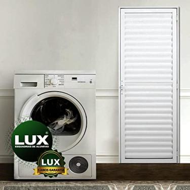 Imagem de Porta Palheta 210x80 cm Abertura Lado Esquerda Linha Plus Lux Esquadrias Branco