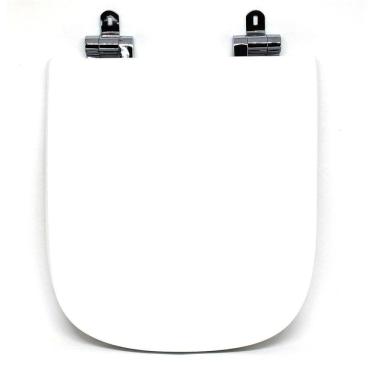 Imagem de Assento Sanitário Poliéster para Louça Elite celite Slow Close Cromado Branco