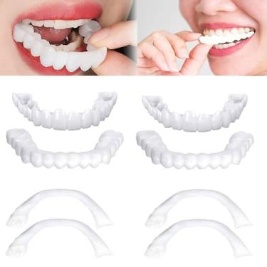 Imagem de Folheado de dentes - dentaduras temporárias - cintas perfeitas - dentes folheados masculinos e femininos - encaixe instantâneo em folheados kit de clareamento dental (branco brilhante)