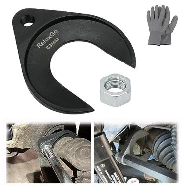 Imagem de ReluxGo Ferramenta de remoção de extrator de eixo CV interno de 63 mm com porca, acessório de polia do eixo de tração da roda dianteira, serve para martelos deslizantes com roscas de 5/20.3 cm-18,