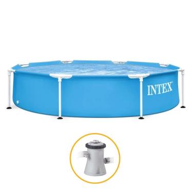 Imagem de Piscina Estrutural Metal Galvanizado 1.828 Litros com Bomba Filtrante Intex 220v