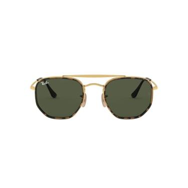 Imagem de Óculos Solar Ray Ban The Marshal 2 Rb3648m 001 52 Dourado Brilho Lente Verde -