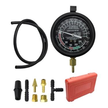 Imagem de Shakven Testador de tubo de vácuo, testador de compressão de motor,Medidor de testador de vácuo de escala dupla | Testador de pressão a vácuo com caixa de transporte portátil, kit de ferramentas de