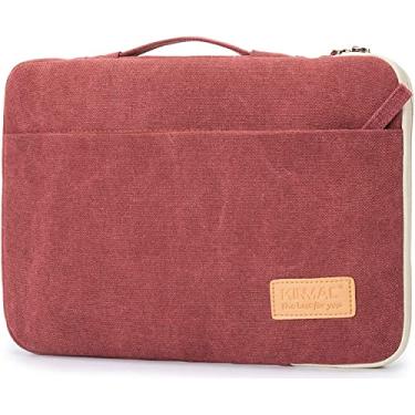 Imagem de Kinmac Capa protetora resistente de 360° para laptop com alça para laptop MacBook Air de 13 polegadas, iPad Pro de 13 polegadas e 13,3 polegadas HP, Dell, Lenovo, Asus, Acer (tela vinho)