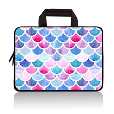Imagem de 11 11,6 12 12,1 12,1 12,1 bolsa de transporte para laptop Chromebook capa para notebook Ultrabook capa de neoprene para Apple MacBook Air Samsung, Google, Acer, HP, DELL, Lenovo Asus (sereia azul)