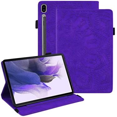 Imagem de Dteck Capa para Galaxy Tab S8 Ultra de 37.1 cm, mandala em relevo 3D de couro sintético premium, capa com suporte inteligente com flip para Samsung Galaxy Tab S8 Ultra 14,6 polegadas SM-X900/X906,