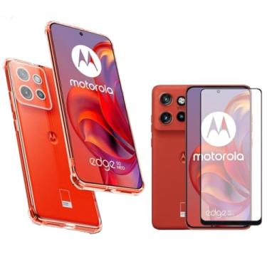 Imagem de Kit Capa Case Capinha e Película 3D Vidro Para Moto Edge 50 Neo