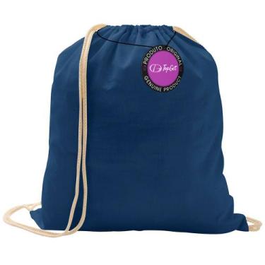 Imagem de Mochila tipo Saco Gym Sack em Algodão e Poliéster Hand TopGet, Azul ma